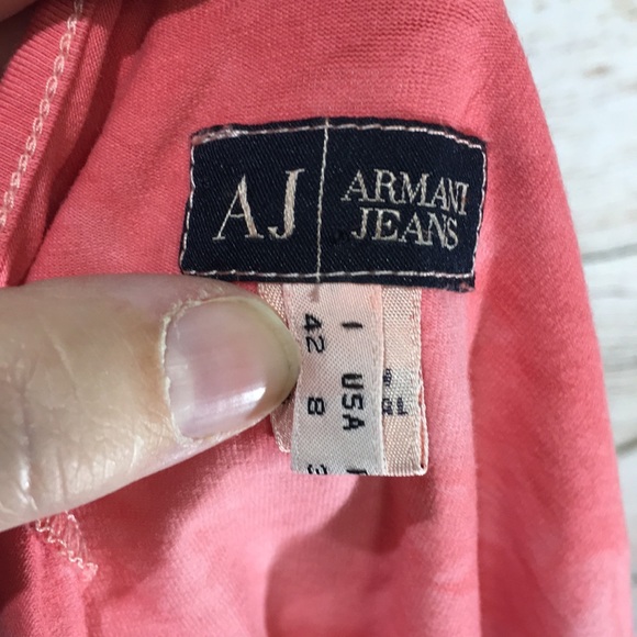 Armani Jeans AJ tee size 8 pink designer - Picture 5 of 7